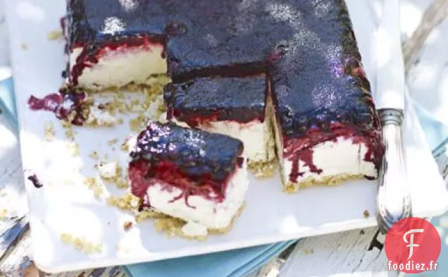 Gâteau au fromage glacé aux bleuets et au citron vert