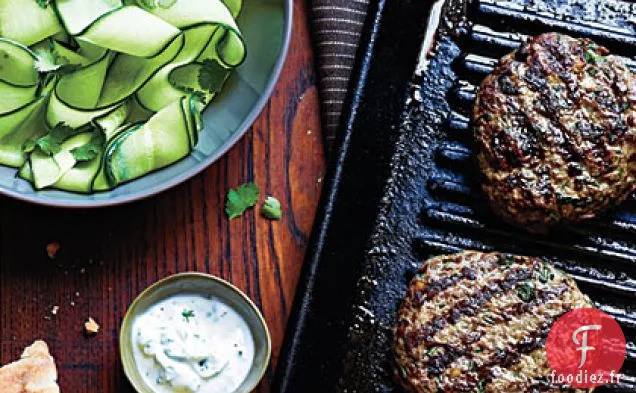 Galettes de Kefta de Boeuf avec Salade de Concombre