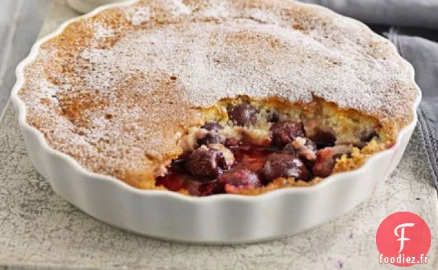 Éponge cerise & amande à la crème fraîche de pistache