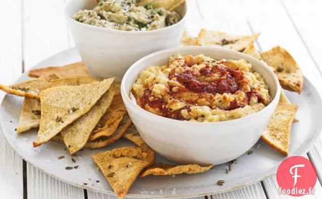 Trempette fumée à l'aubergine et à la coriandre