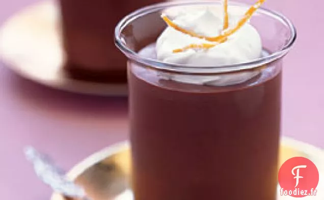 Pots de Crème Chocolat-Orange avec Zeste d'Orange Confite