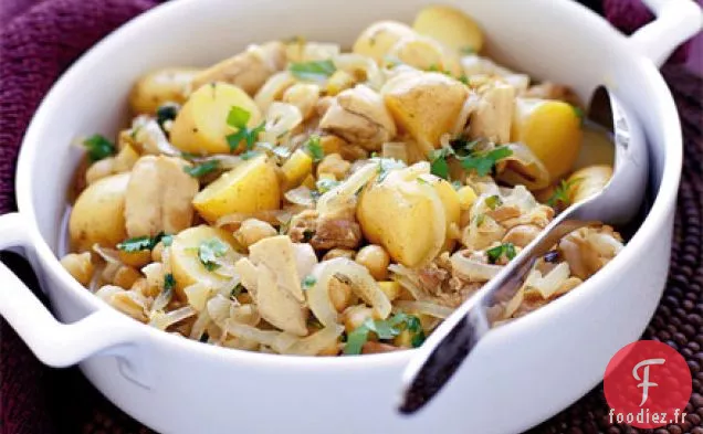 Casserole de poulet, pois chiches et citron