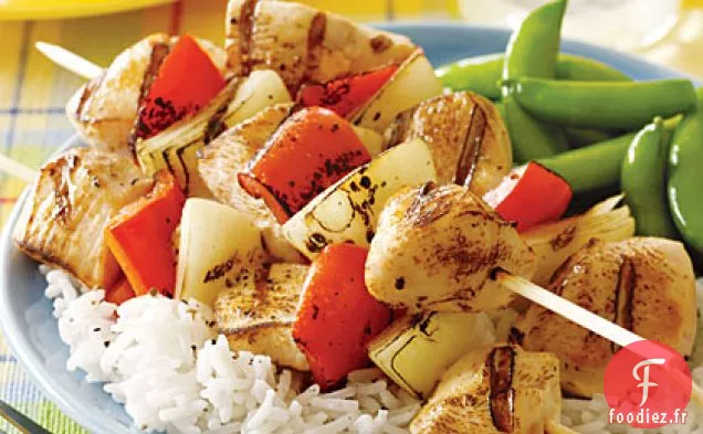 Brochettes de Poulet Marinées au Yogourt