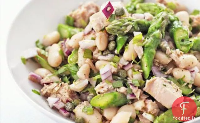 Salade de thon, asperges et haricots blancs