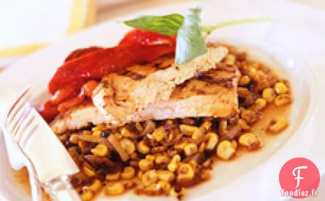 Poulet Grillé Au Poivron Rouge Et Basilic