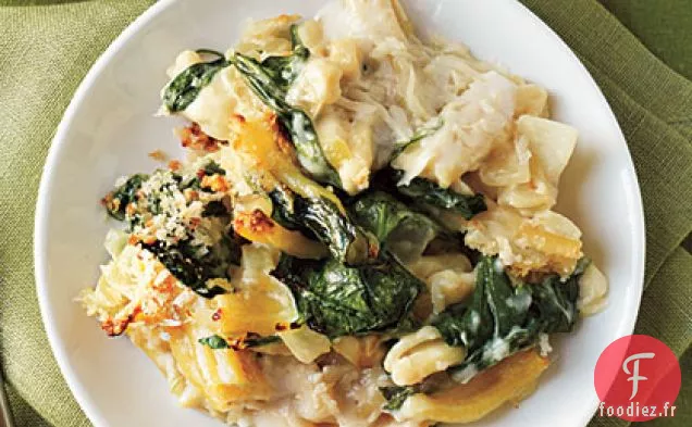 Pâtes cuites au four avec Épinards, Citron et Fromage