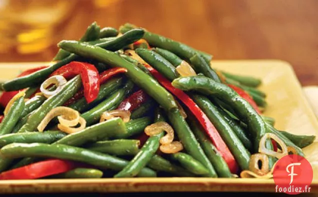 Haricots Verts Aux Échalotes et Poivron Rouge