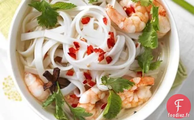 Soupe rapide de nouilles aux crevettes
