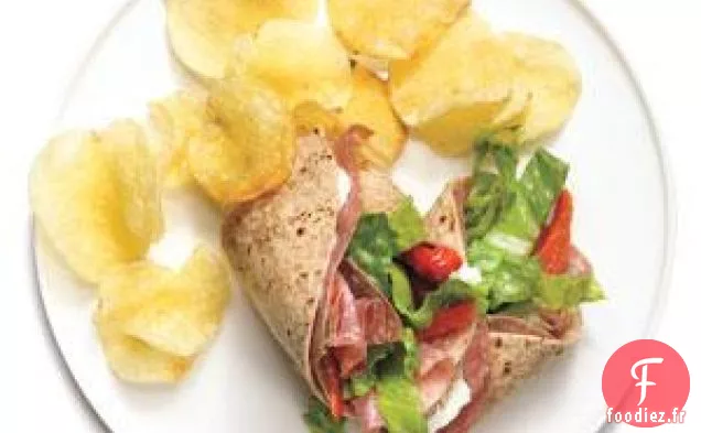 Wraps De Salami Et Poivrons Rouges Rôtis