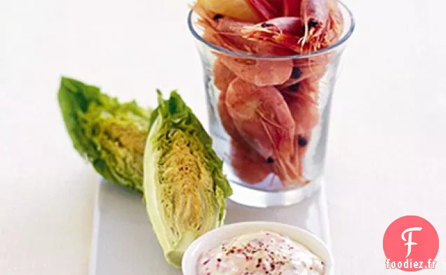 Pinte de crevettes et mayo au piment