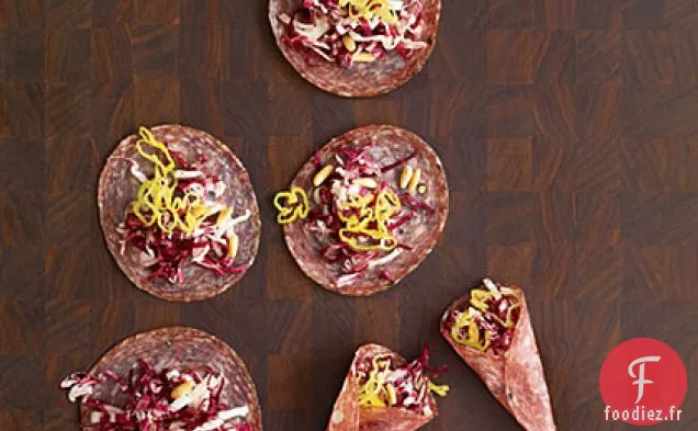 Paquets de Soppressata avec Radicchio et Fromage de Chèvre