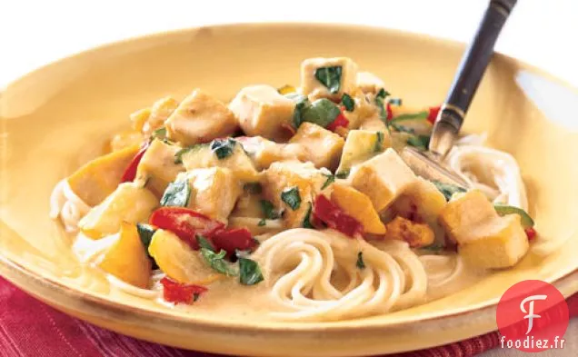 Tofu Thaï Aux Courgettes, Poivron Rouge Et Citron Vert