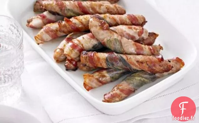 Chipolatas enveloppées de sauge et de pancetta