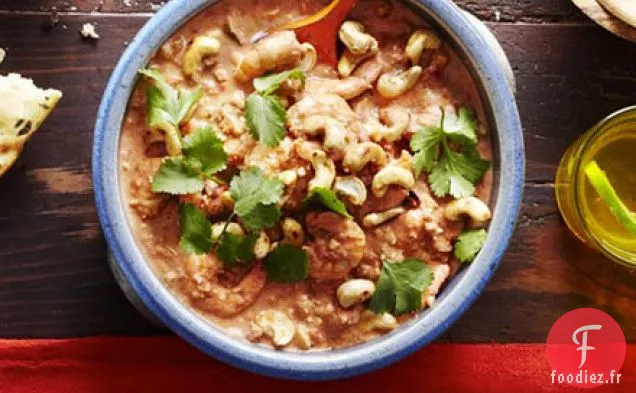 Curry aromatique de crevettes et de noix de cajou