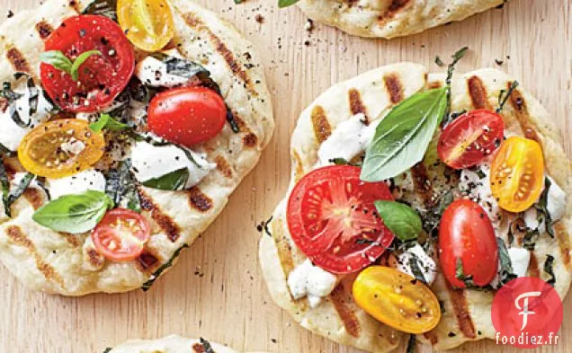 Pizzettes Tomates-Basilic Grillées