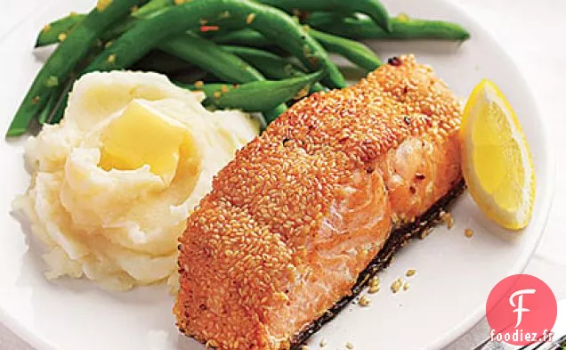 Saumon En Croûte De Sésame Poêlé