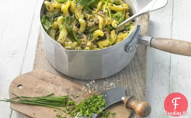 Pâtes au pesto et herbes fraîches