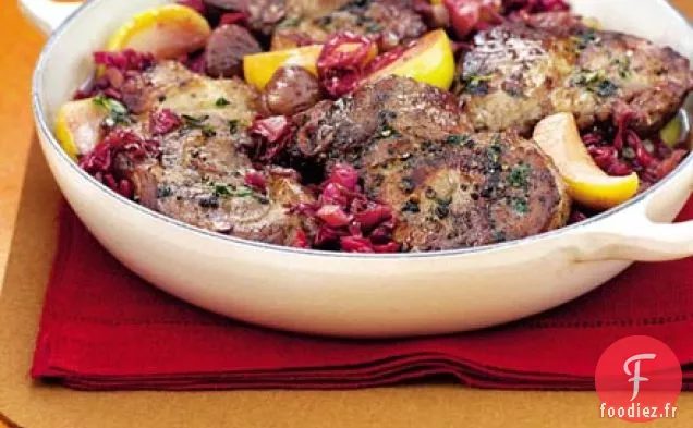 Porc cuit lentement et chou rouge