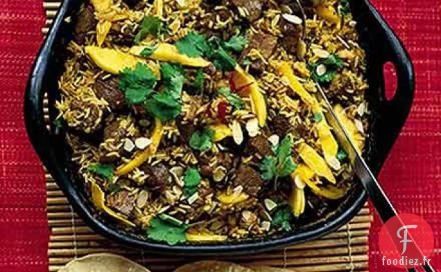 Pilau d'agneau, noix de coco et mangue
