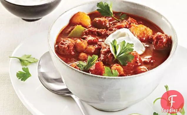 Chili de Bison aux Pois Chiches et Courge de Gland