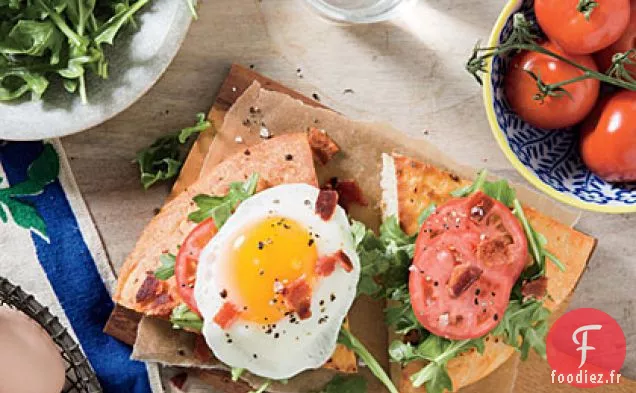 Sandwichs BLT Aux Œufs Frits à Face Ouverte