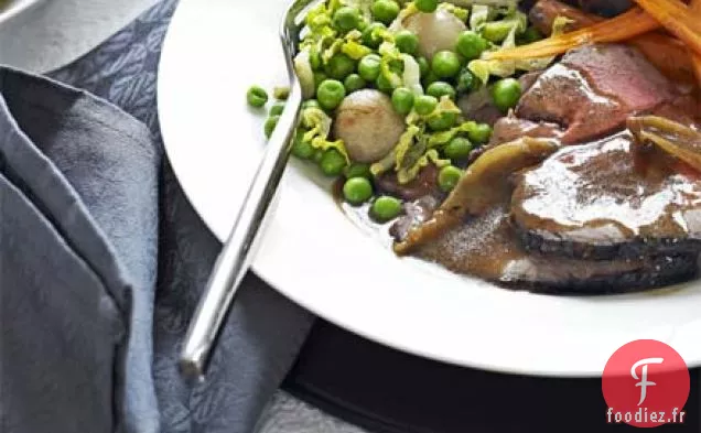 Pois aux échalotes et laitue