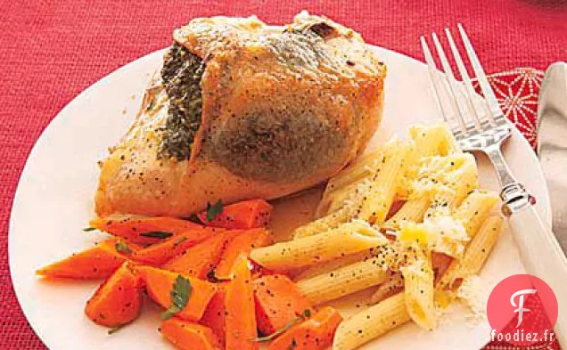 Poitrines de Poulet aux Épinards, Fromage de Chèvre et Pignons de Pin