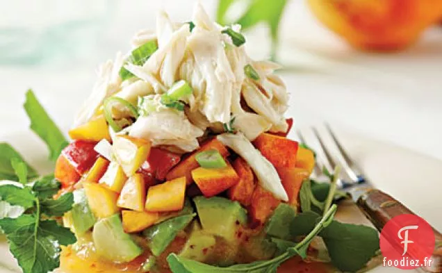 Salade de Crabe aux Pêches et Avocats