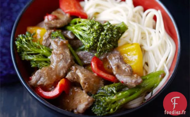 Boeuf au piment avec sauce au brocoli et aux huîtres