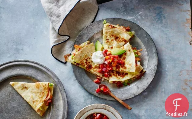 Quesadillas aux Crevettes et au Bacon