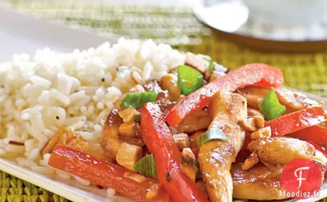 Sauté de Poulet, de Noix de Cajou et de poivron rouge