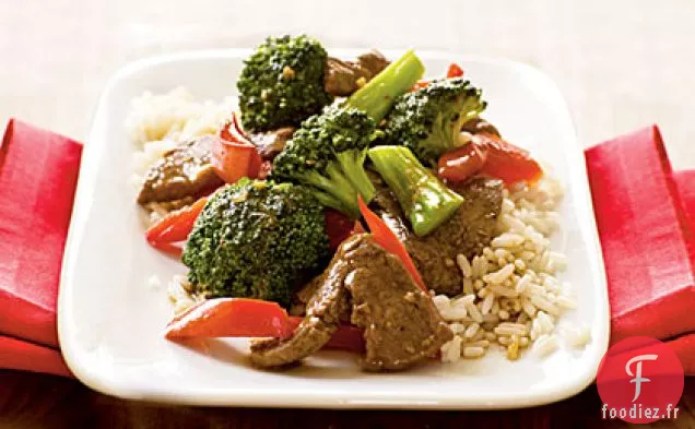 Boeuf Sauté au Brocoli et Poivrons