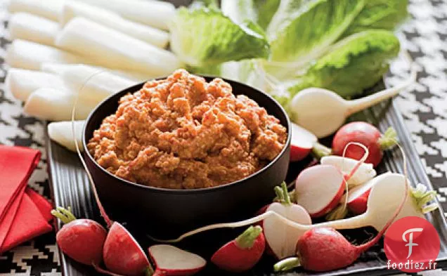 Trempette de Pommes de Terre au Poivron Rouge et aux Crudités