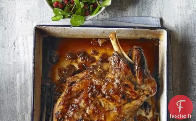 Agneau persan rôti lentement avec salade de grenade