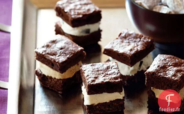 Mini-wiches à la Crème Glacée au Brownie