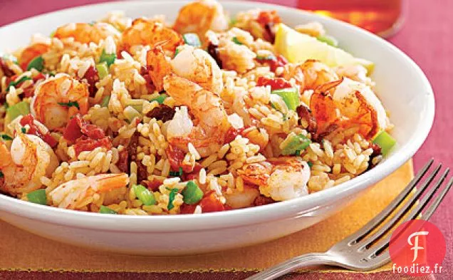 Poêle Crevettes et Riz