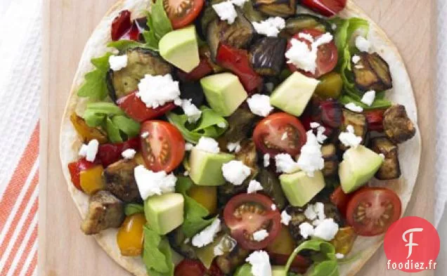 Tostada de légumes rôtis et feta