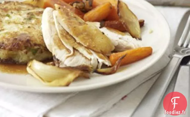 Poulet rôti au miel et à la moutarde avec bulles et grincements