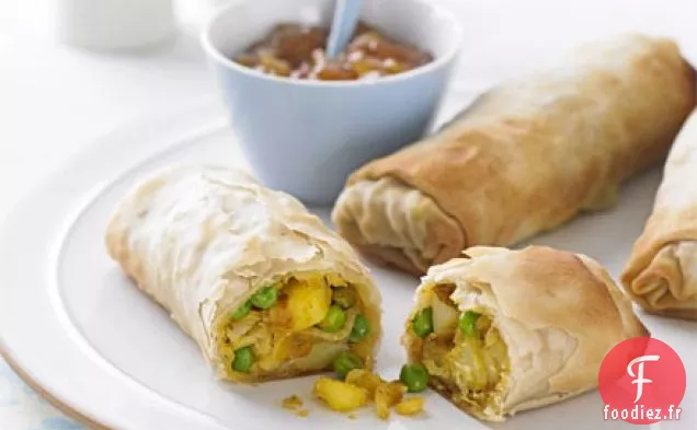 Petits pains aux pois et pommes de terre épicés