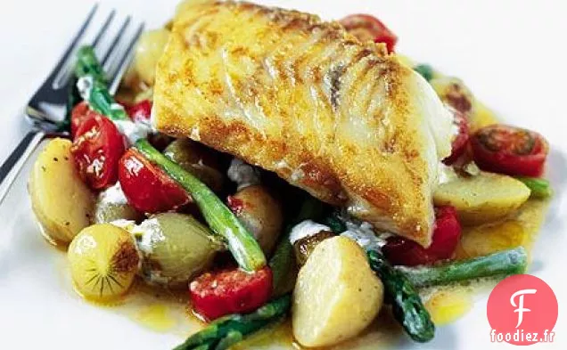 Aiglefin sauté aux légumes d'été