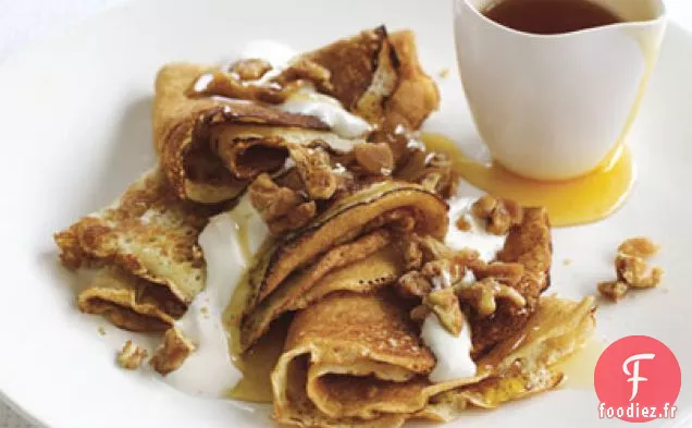 Crêpes au Praliné Érable-Noix et Crème Fraîche