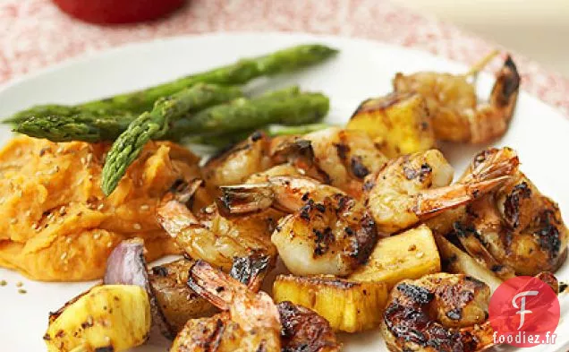 Brochettes de Crevettes Teriyaki Grillées