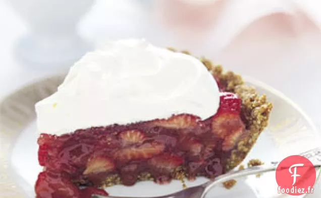Tarte aux Fraises Glacées à la Croûte d'Amandes