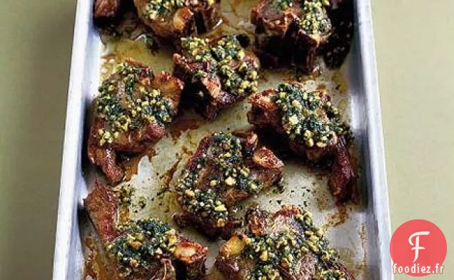 Côtelettes d'agneau au pesto à la coriandre