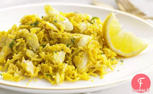 Aiglefin fumé crémeux et kedgeree au safran