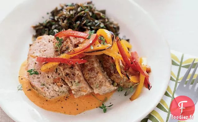 Mini Pains de Viande de Dinde avec Sauce au Poivron Rouge