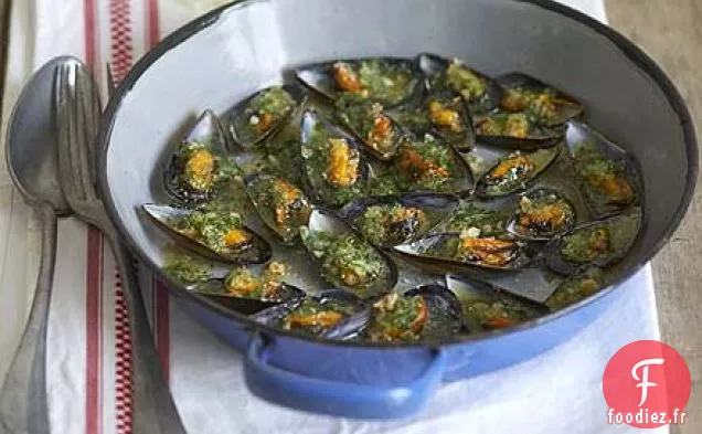 Moules croquantes au four