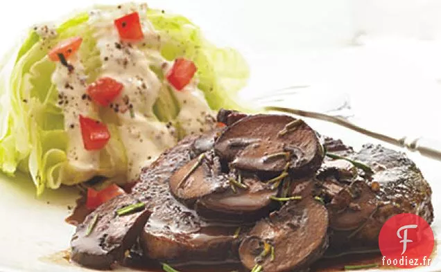 Steaks de Filet de Bœuf au Vin Rouge - Sauce aux Champignons