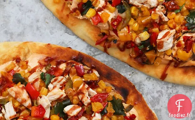 Pizza Au Poulet Rôti Chipotle Et Aux Légumes