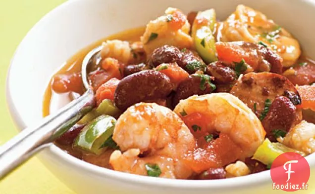 Ragoût de Crevettes Créoles et Saucisses